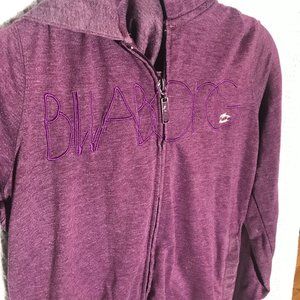 Billabong purple ladies zippered hoodie SMALL